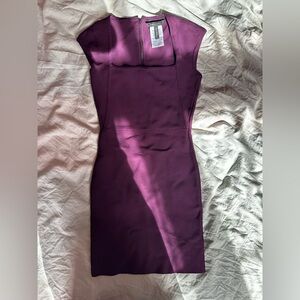 BCBG MaxAzria Berry Purple Bandage Bodycon Cocktail Dress Square Neck Cap XS